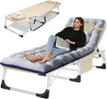 Portable Folding Camping Cot Bed with Mattress & Pillow J251136