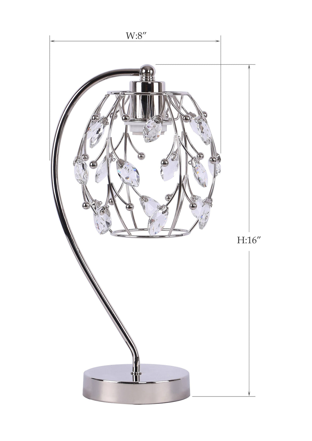 Polished Nickel Task Lamp with Crystalline Metal Shade (2-Pack) B327054