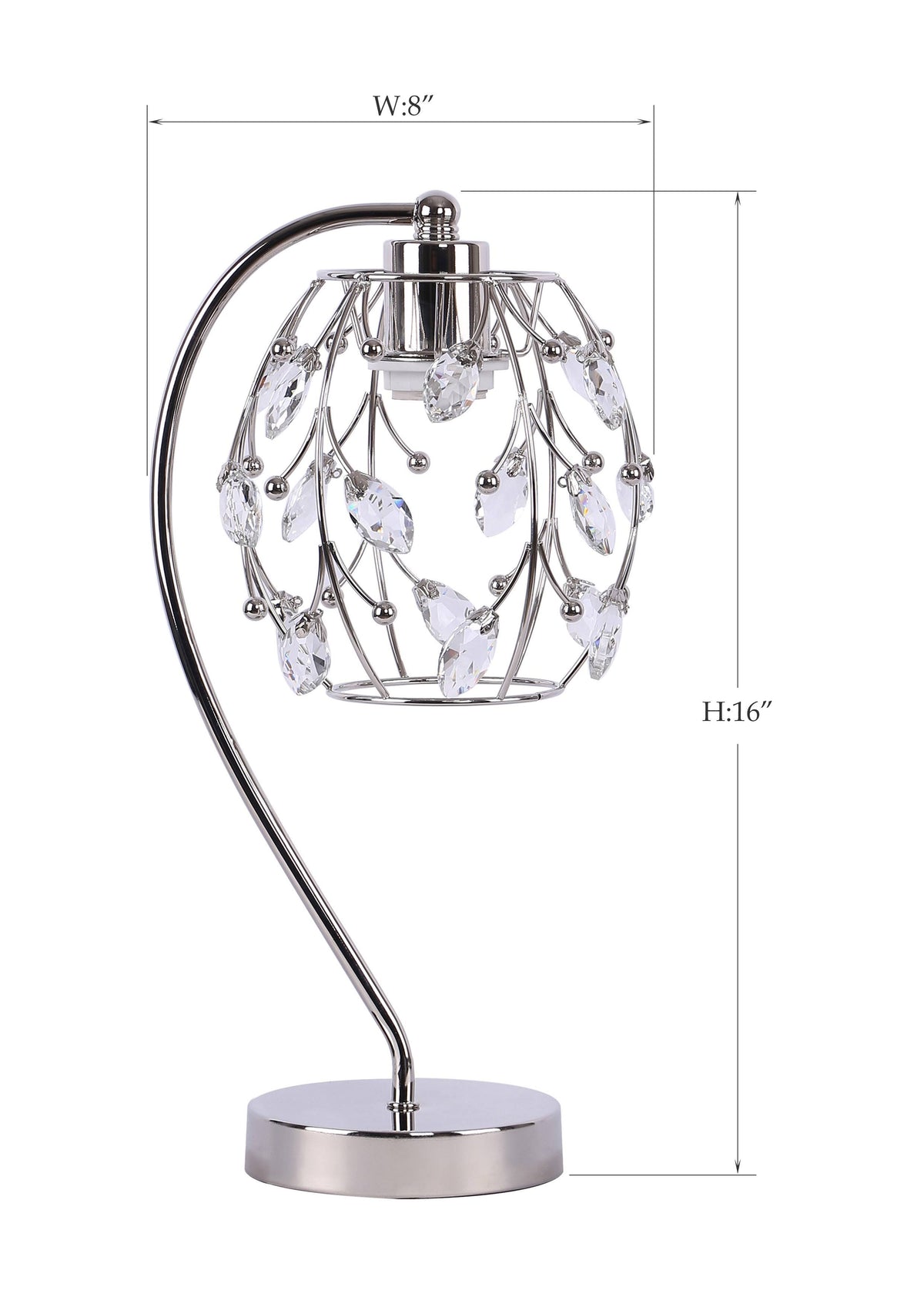 Polished Nickel Task Lamp with Crystalline Metal Shade (2-Pack) B327054