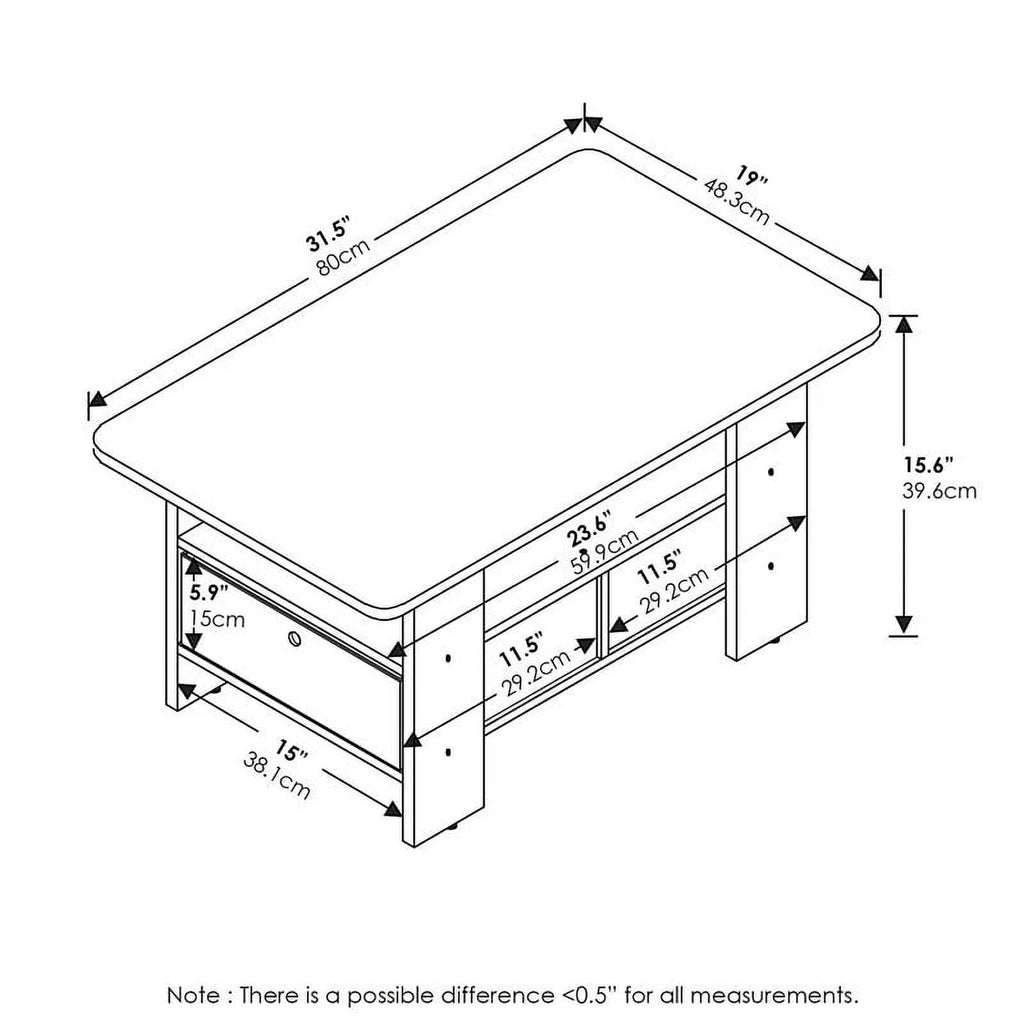 Americano Medium Brown Coffee Table with Bin Drawer L605568