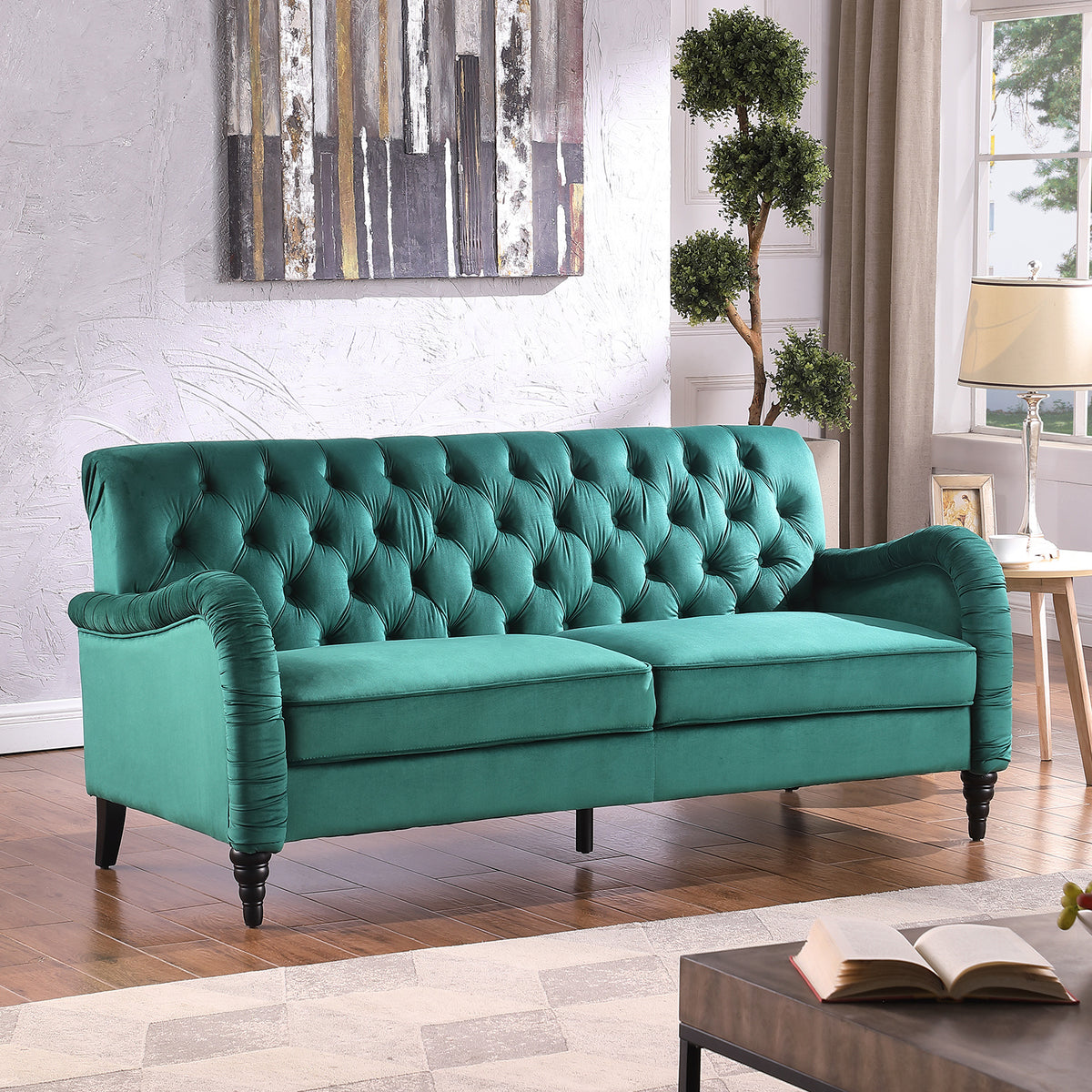 Dark Green Chesterfield Sofa Set S446811