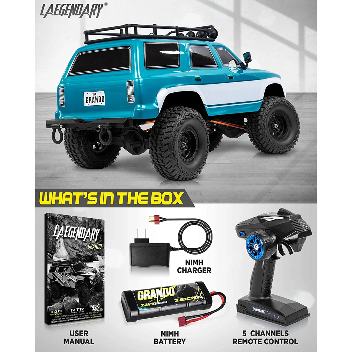 Blue-Green 1:10 Scale RTR RC Rock Crawler E9690