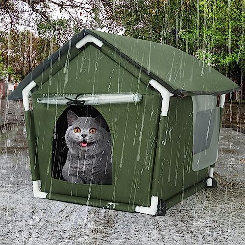 Weatherproof Outdoor Cat House with Mat I55370