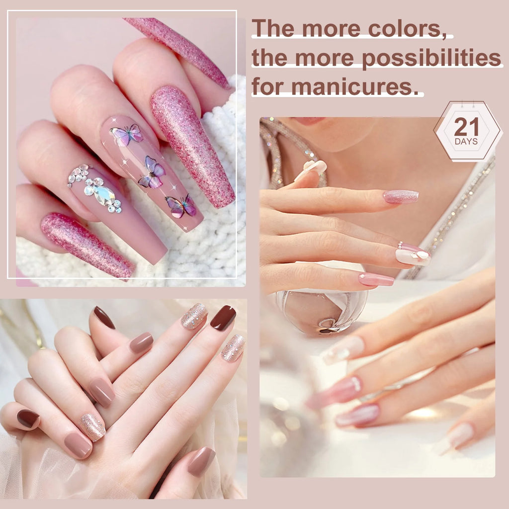 33PCS Gel Nail Polish Kit with Base and Top Coat, Matte Top Coat L556454