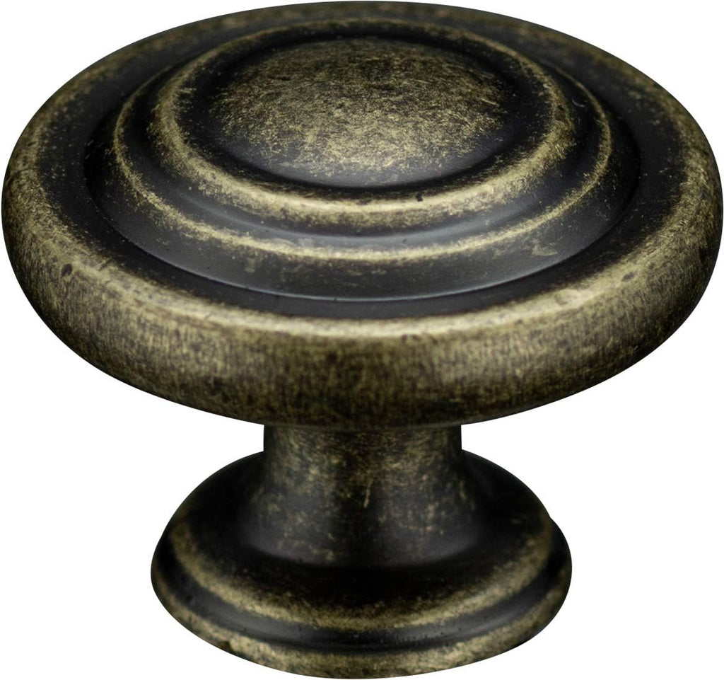 6 Pack 1 1/4 inch Natural Iron Cabinet Drawer Knob R8884