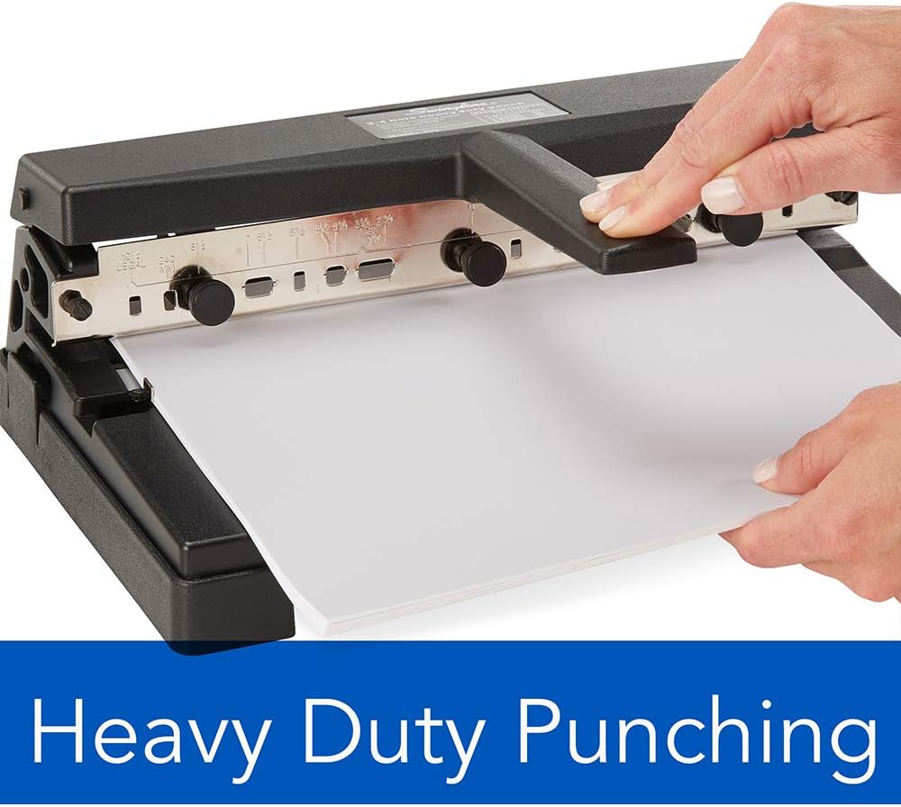 Heavy Duty Adjustable Hole Punch, 40 Sheet Capacity, Black E5170