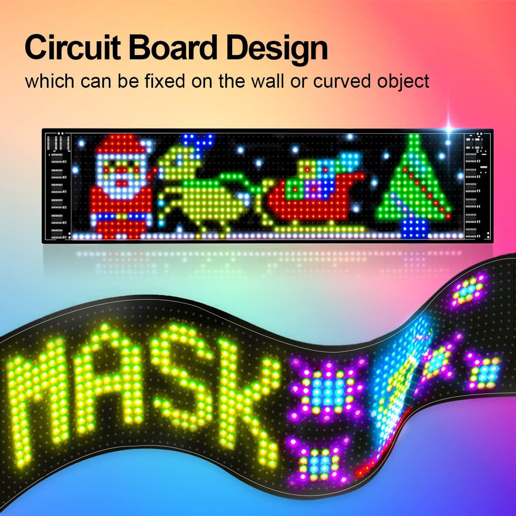 USB LED Color Sign Bluetooth Scrolling Message Board 16 X 64 Pixels F317960