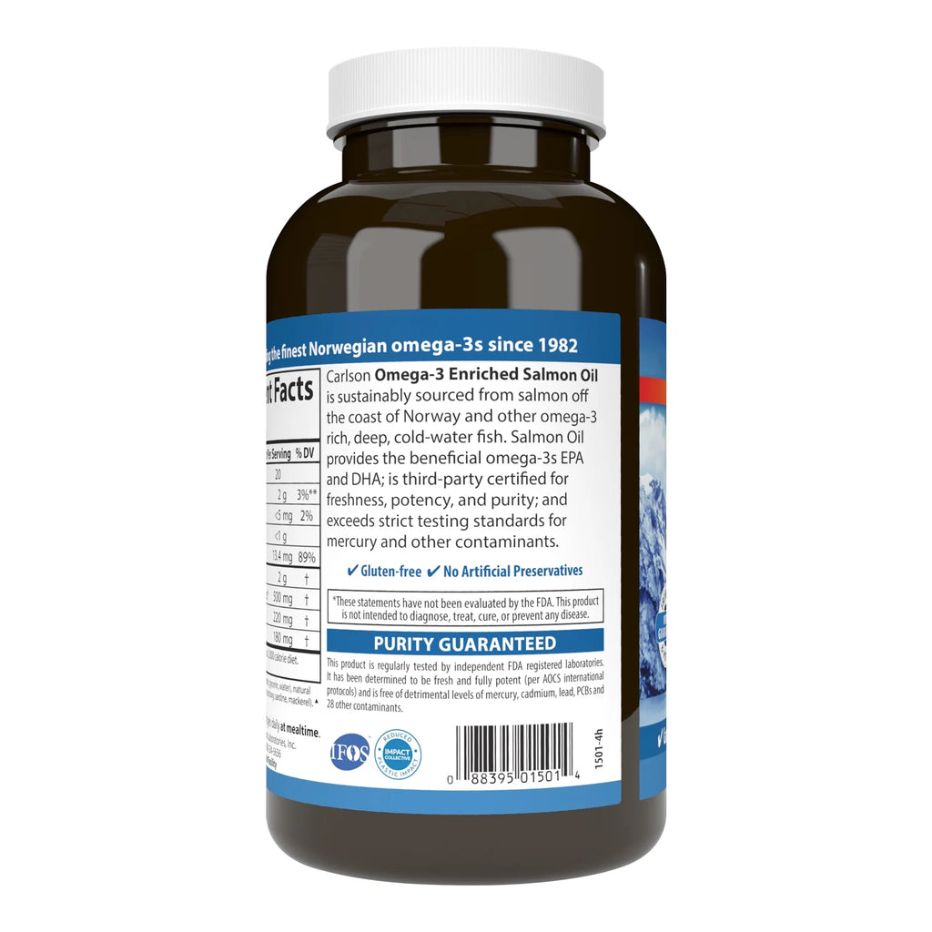 Norwegian Salmon Oil 500 mg Omega-3s 180 Softgels Q74626