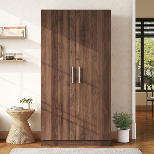 Black 4-Door Wooden Wardrobe Closet with 2 Drawers V669