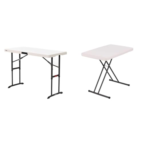 4-Foot Commercial Adjustable Folding Table, Almond G35211