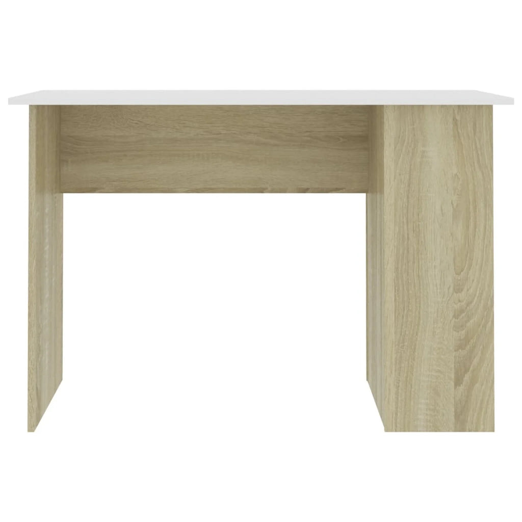 White Computer Desk with Side Storage Shelves B954505