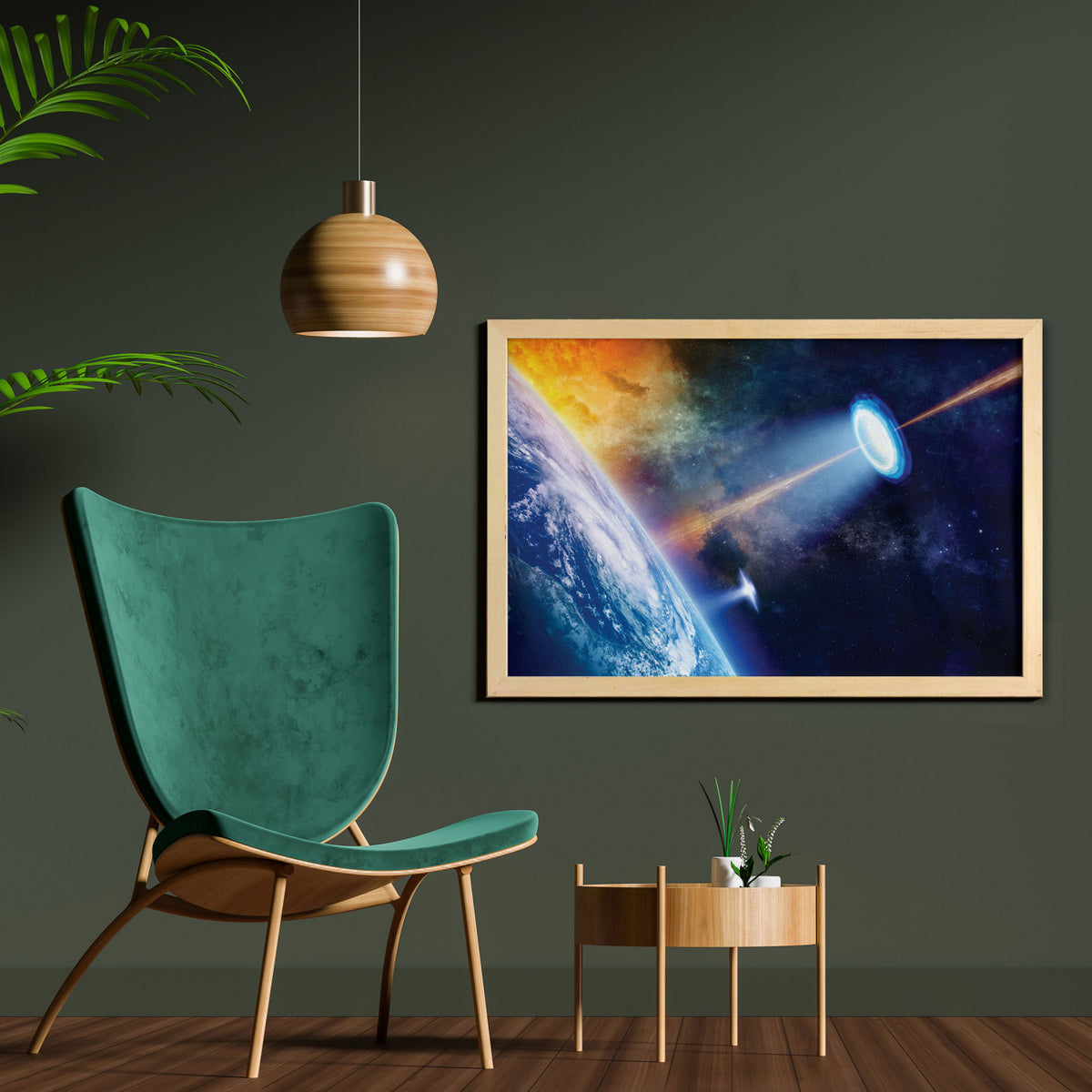 35" x 23" Printed Fabric Wall Art with Frame K73730