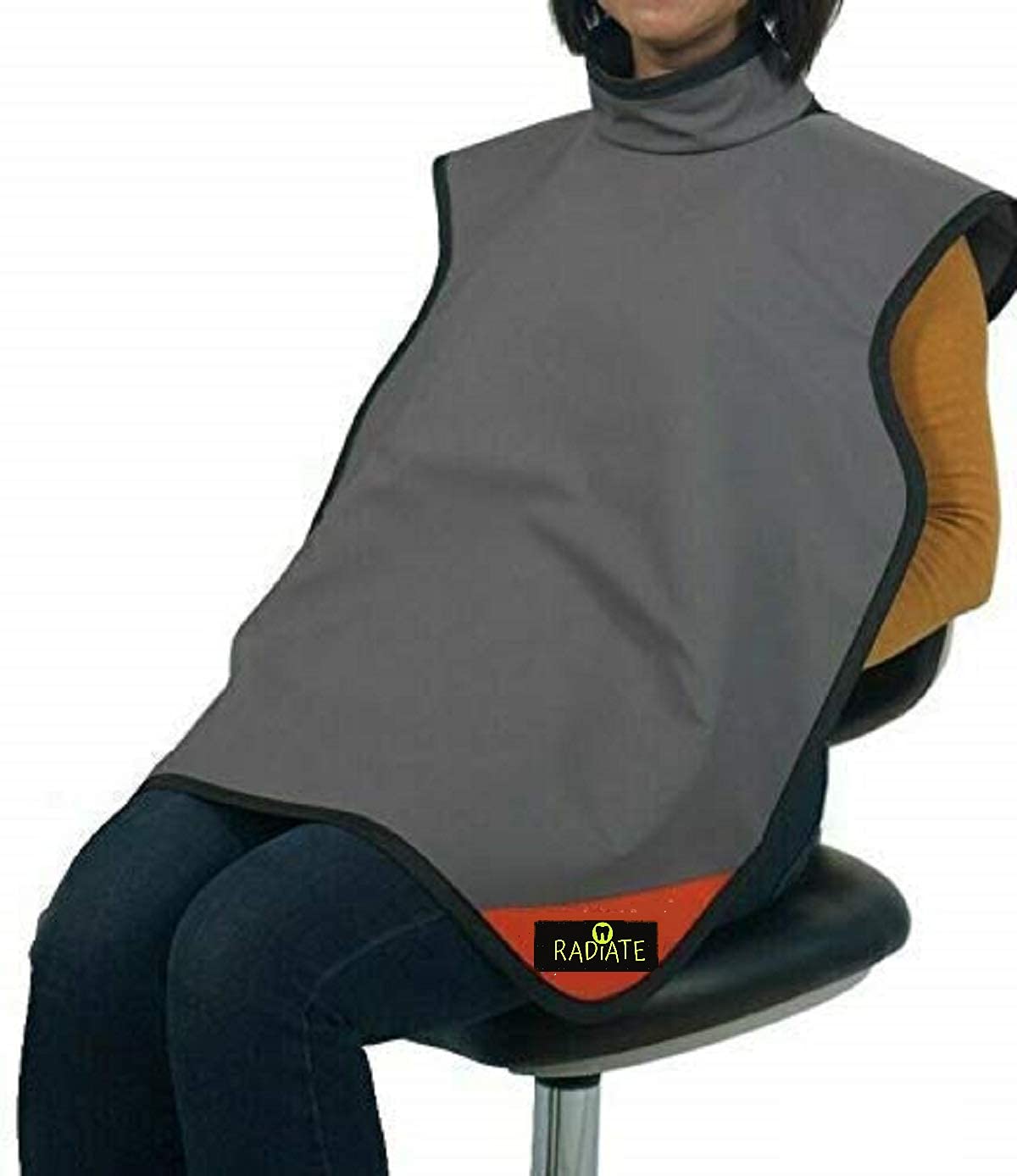 Dental X-Ray Apron with Thyroid Shield Collar, 0.3mm Lead, Grey I859882
