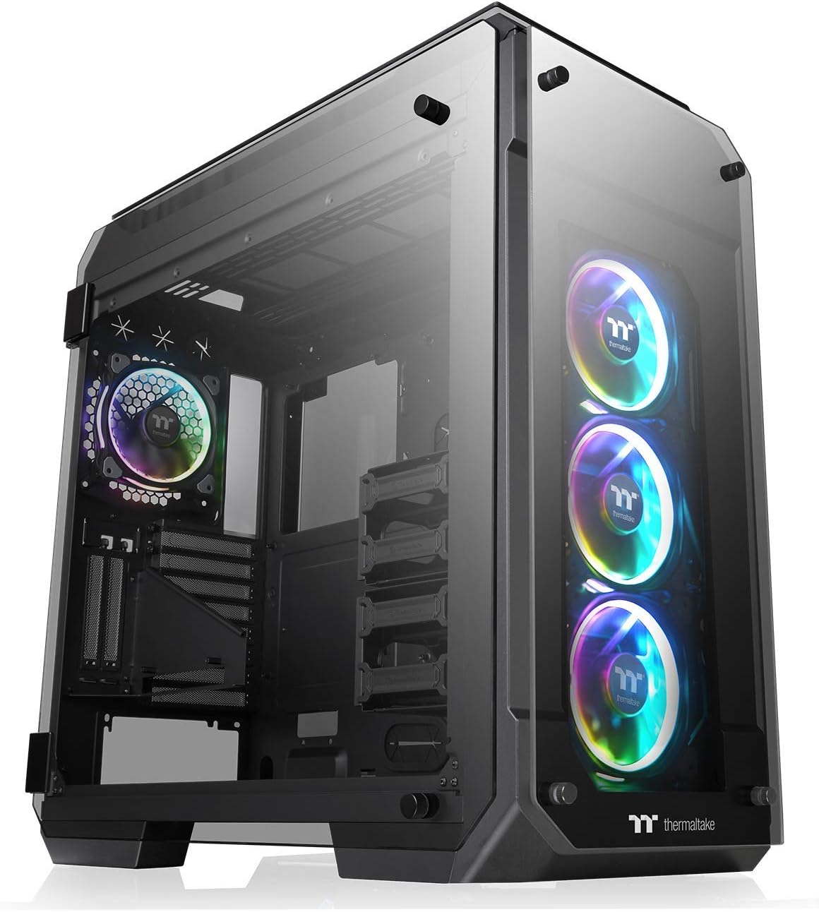 E-ATX Full Tower Computer Case with 2 200mm ARGB Fans and 140mm Black Rear Fan P2397