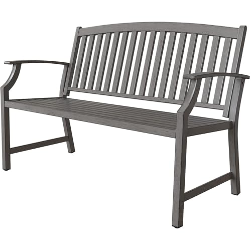 50" Black Metal Outdoor Bench X553969