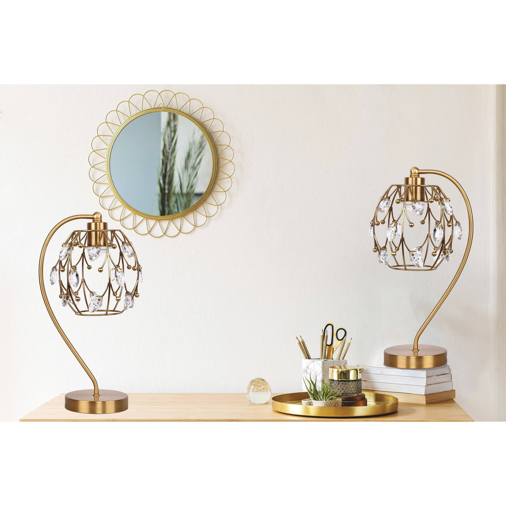 Polished Nickel Task Lamp with Crystalline Metal Shade (2-Pack) B327054