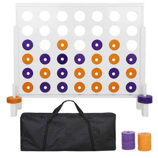 4 in A Row Wooden Board Game with Carry Case G8088