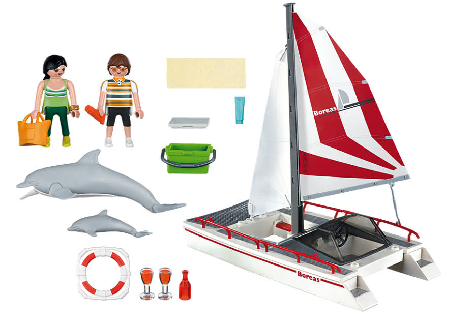 Catamaran with Dolphins W6508