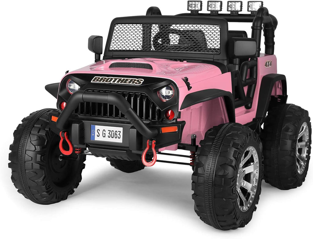 Kids Ride On Truck Electric Car with Parental Remote Control Pink L489896