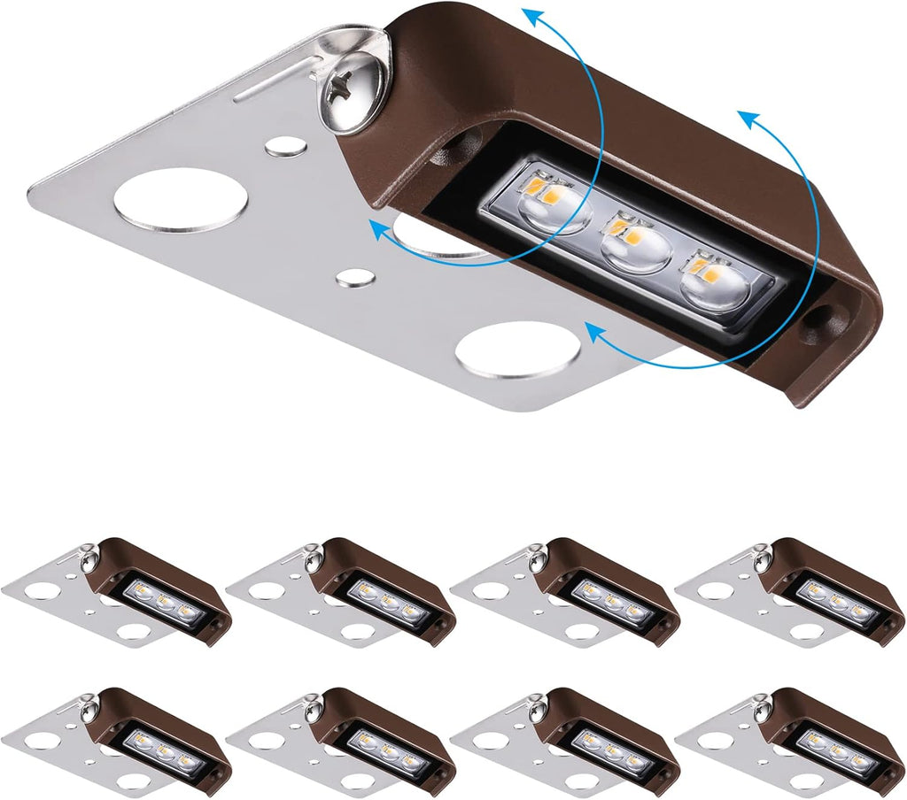 8-Pack 7 Inch 4.5W LED Hardscape Lighting 270° Swivel IP65 Waterproof 2700K N49530