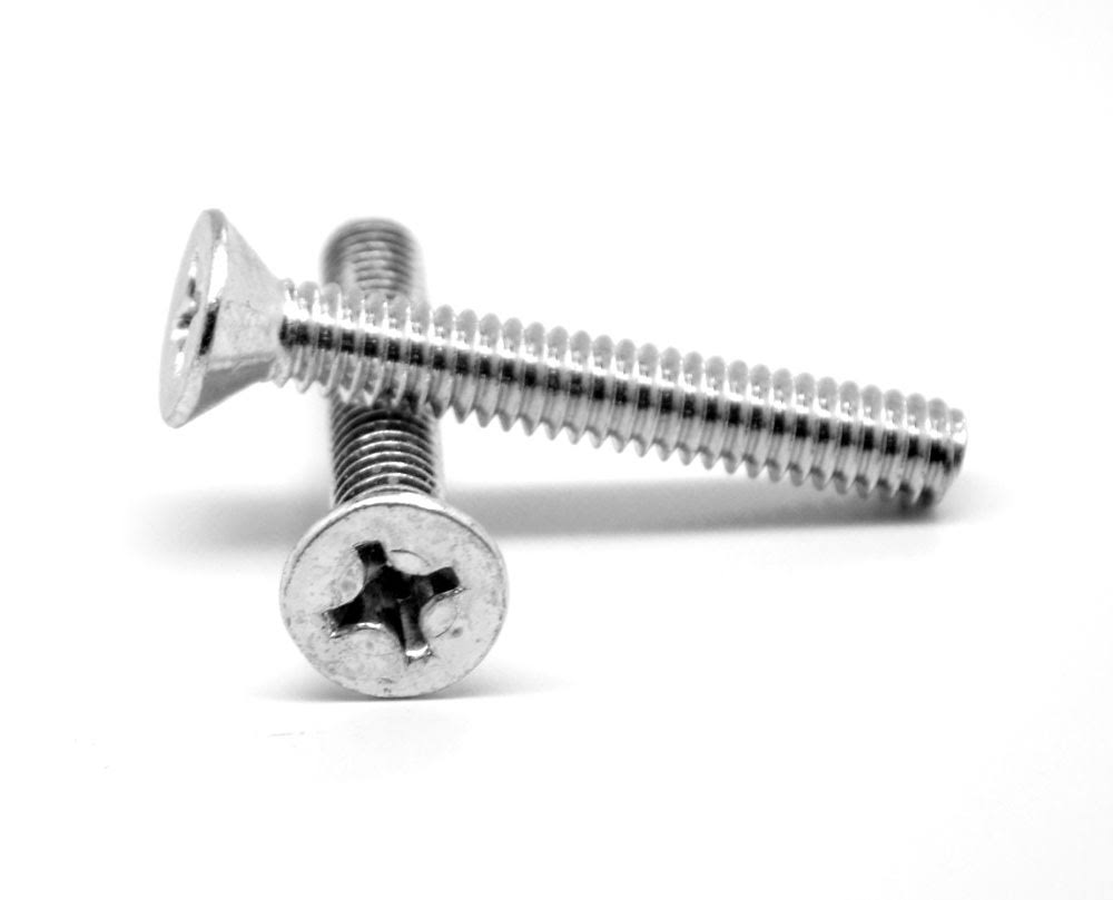 1/4 Coarse Thread Phillips Flat Head Machine Screw Zinc Plated M1893