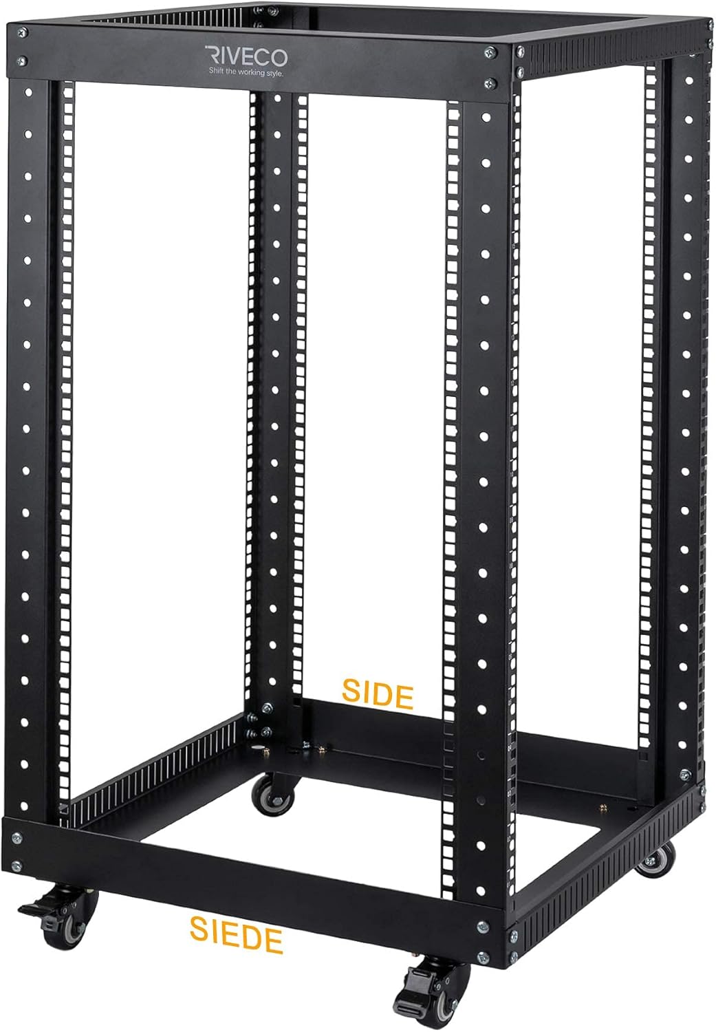 18U Open Frame Server Rack with Brake Casters D455188