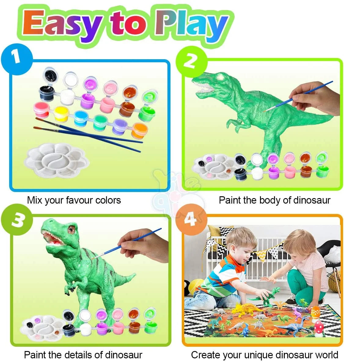 Kids Dinosaur Painting Kit with Play Mat S204780