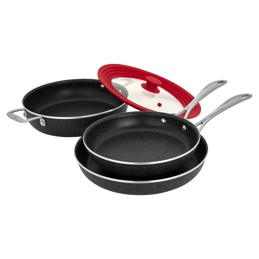 4-pc Aluminum Nonstick Cookware Set with Universal Lid C4082
