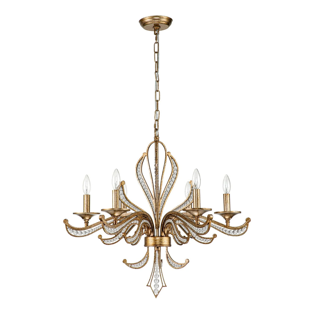 6-Light Crystal Beads Chandelier S174