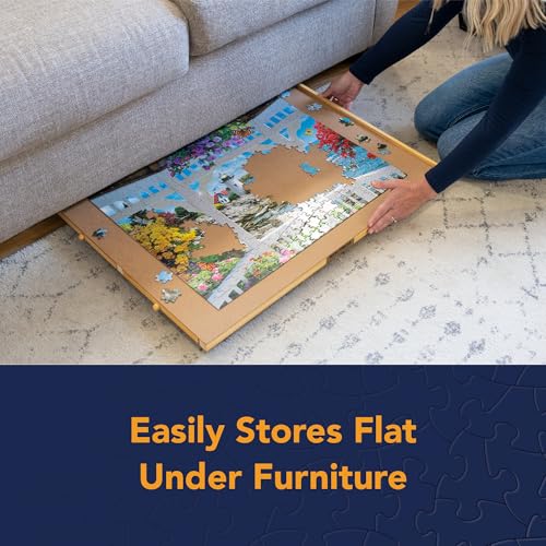 Puzzle Board with Drawers – 1000 Piece Wooden Puzzle Board with Sorting Trays C867926