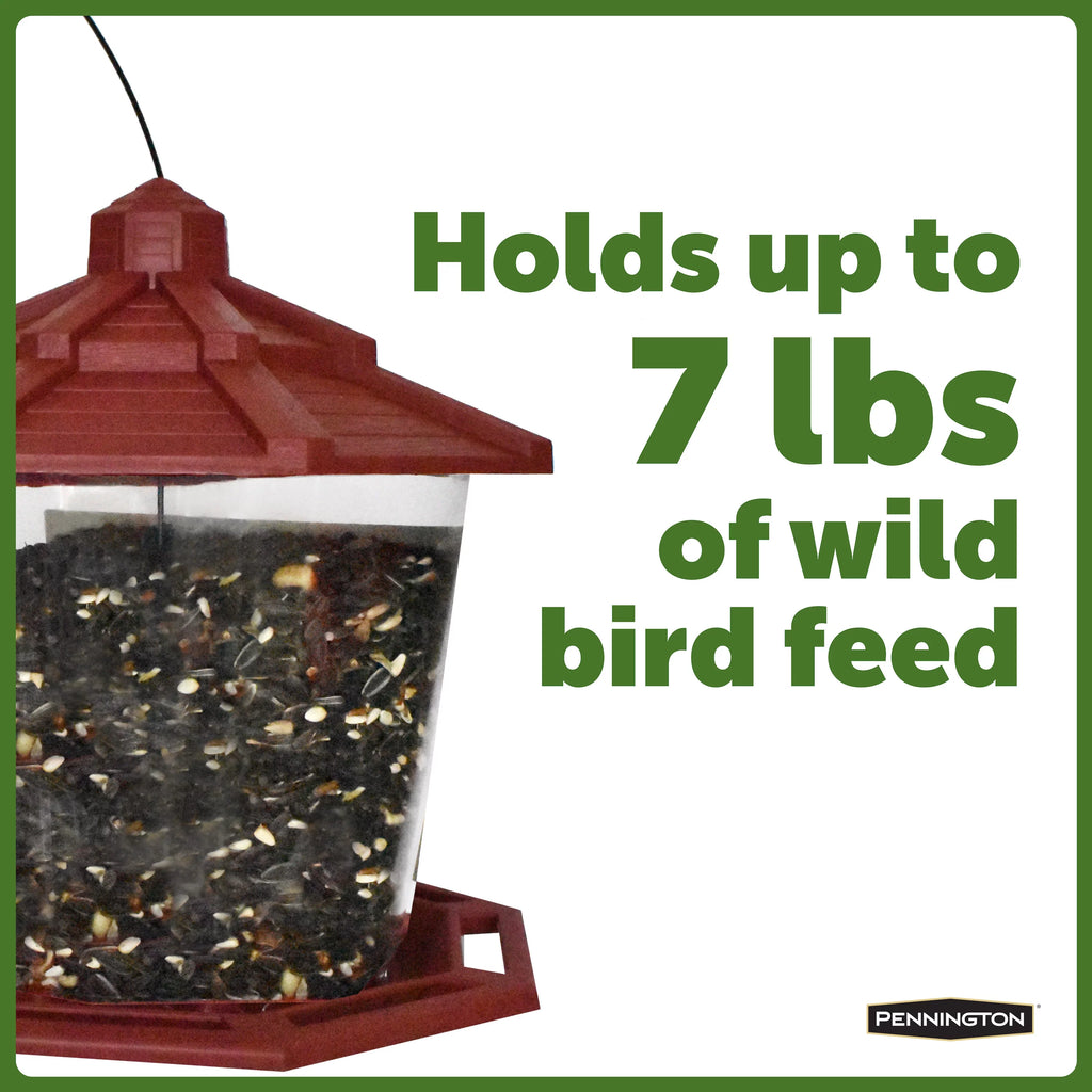 Red Recycled Plastic Wild Bird Hopper Feeder, 7 lb. Capacity, 2 Pack V53112