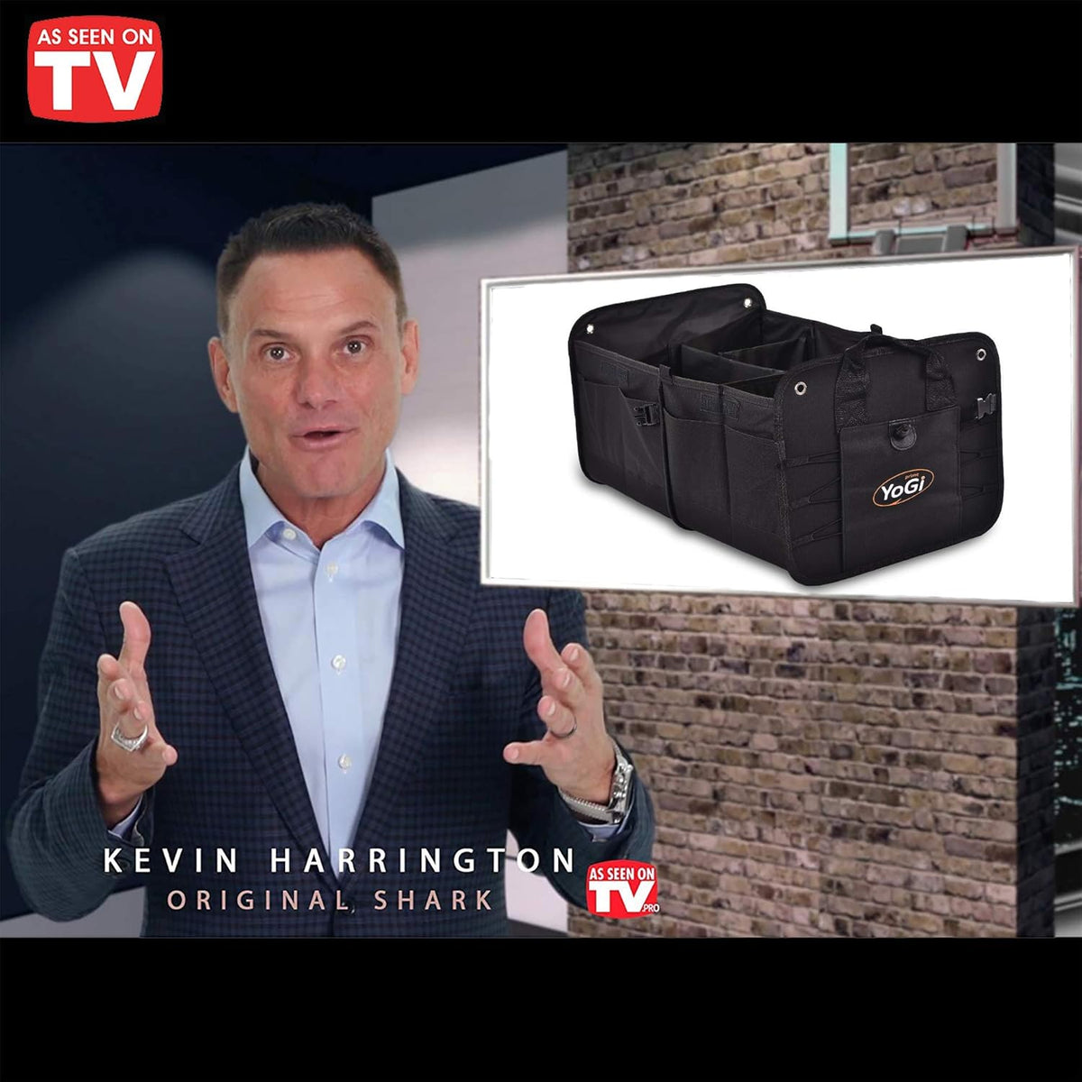 Black Collapsible Car Trunk Organizer with Lid F6509