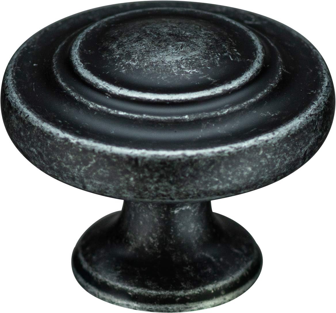 6 Pack 1 1/4 inch Natural Iron Cabinet Drawer Knob R8884