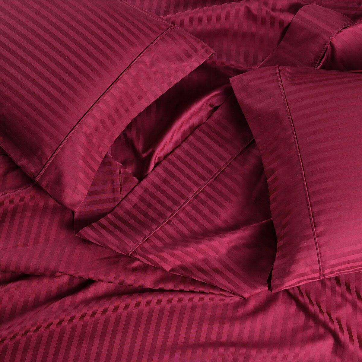 600 Thread Count Damask Stripe California King Bed Sheets S20494