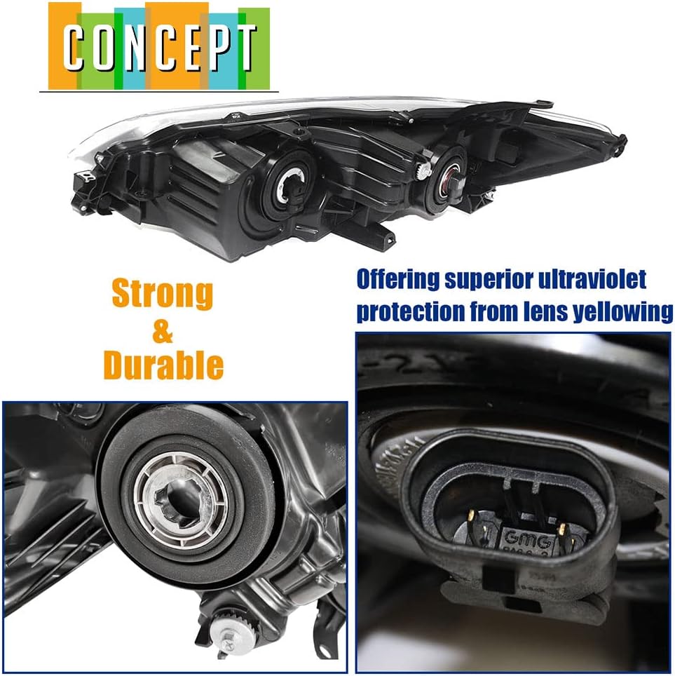 Black Housing Headlights Driver & Passenger Side O338