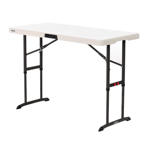 4-Foot Commercial Adjustable Folding Table, Almond G35211