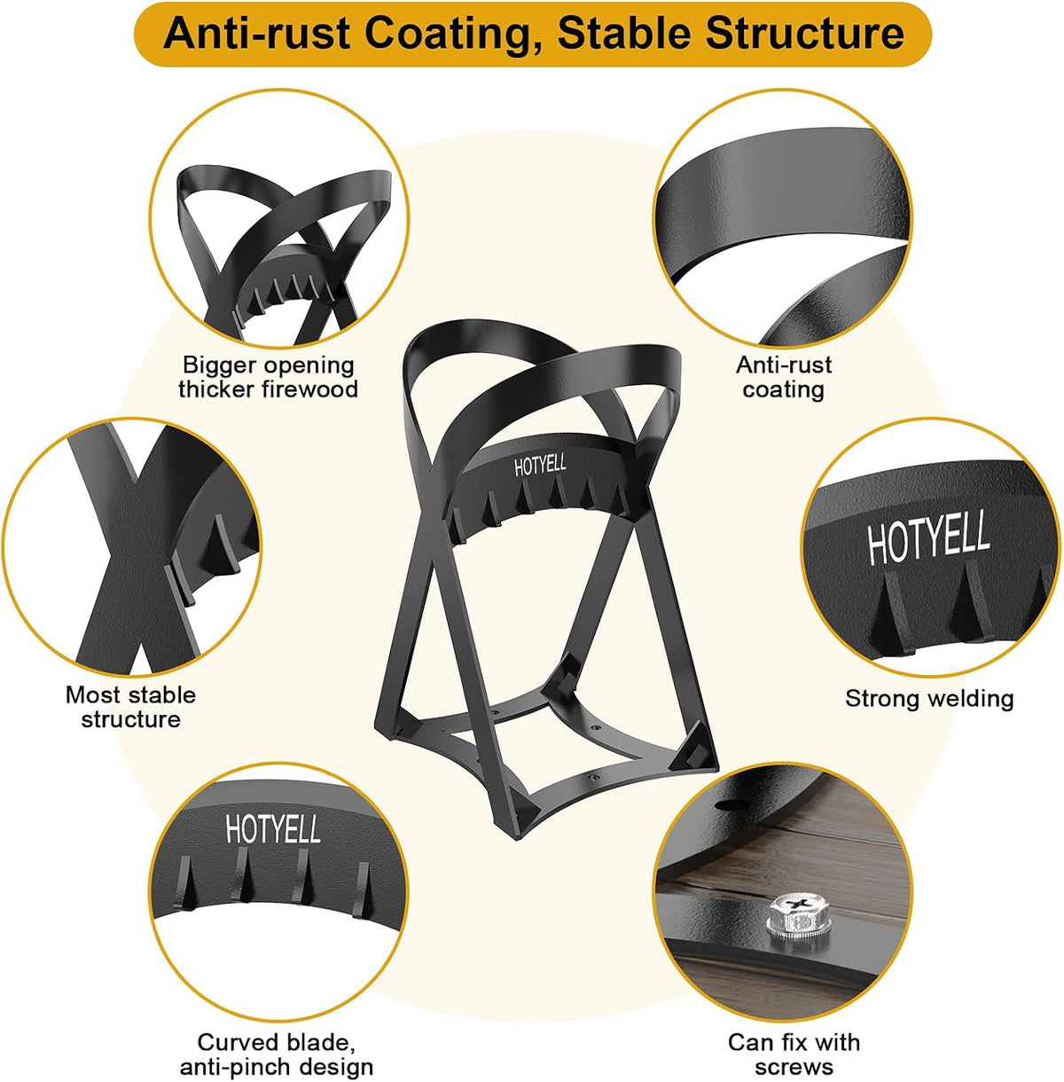 High Carbon Steel Manual Log Splitting Wedge Tool N4505