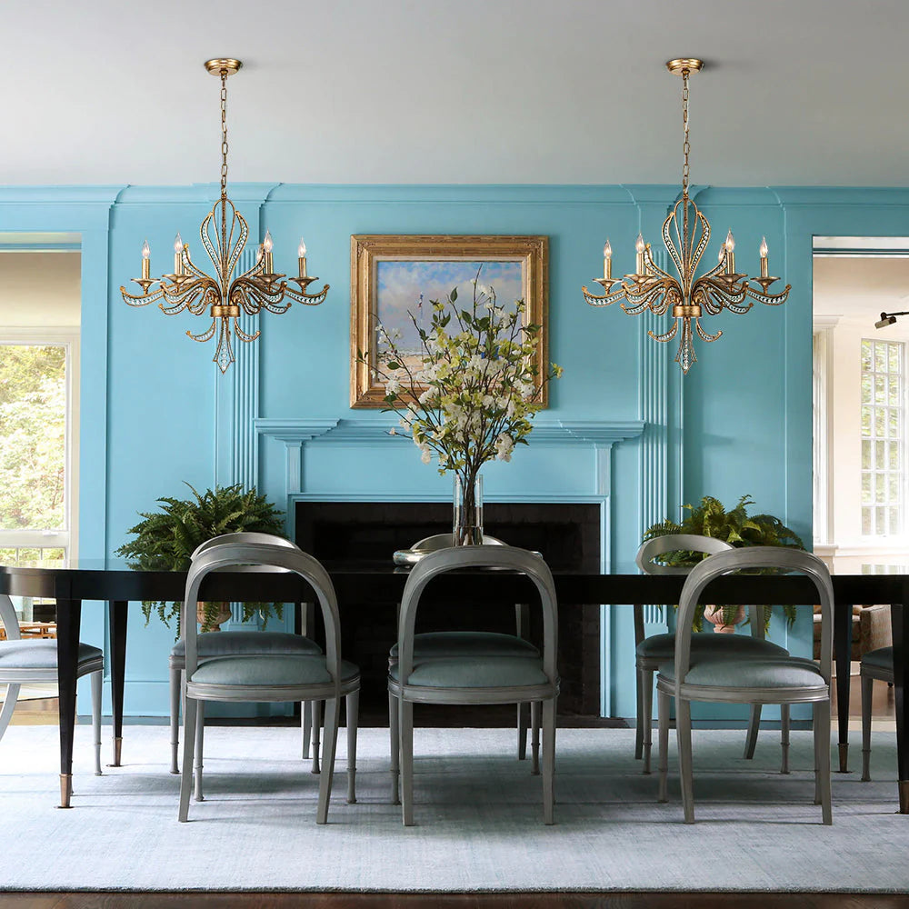 6-Light Crystal Beads Chandelier S174