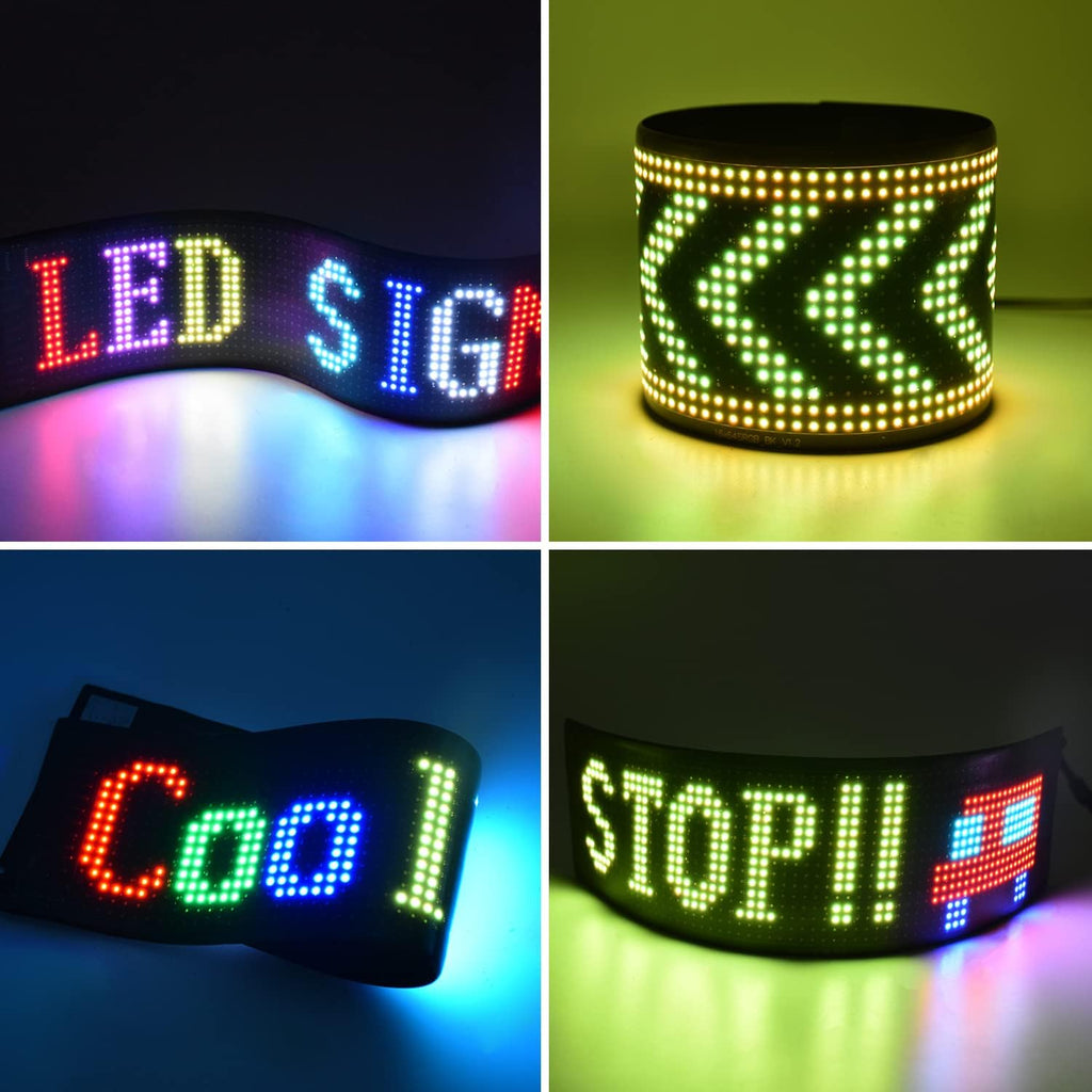 USB LED Color Sign Bluetooth Scrolling Message Board 16 X 64 Pixels F317960