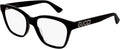 Black Plastic Square Eyeglasses 52mm Y122