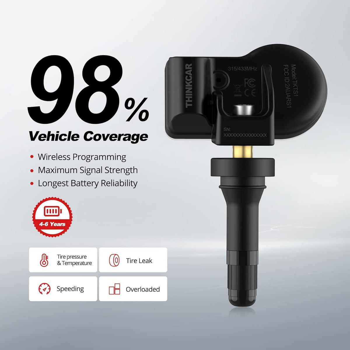 433+315 MHz Tire Pressure Sensor U76936