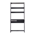 Black and Gray Wood Writing Desk with Shelves W229