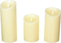 Flameless Candles Set of 3 Scented Ivory Real Wax Pillar Z56484