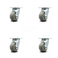Set of 4 Thermoplastic Rubber Swivel Caster E595828