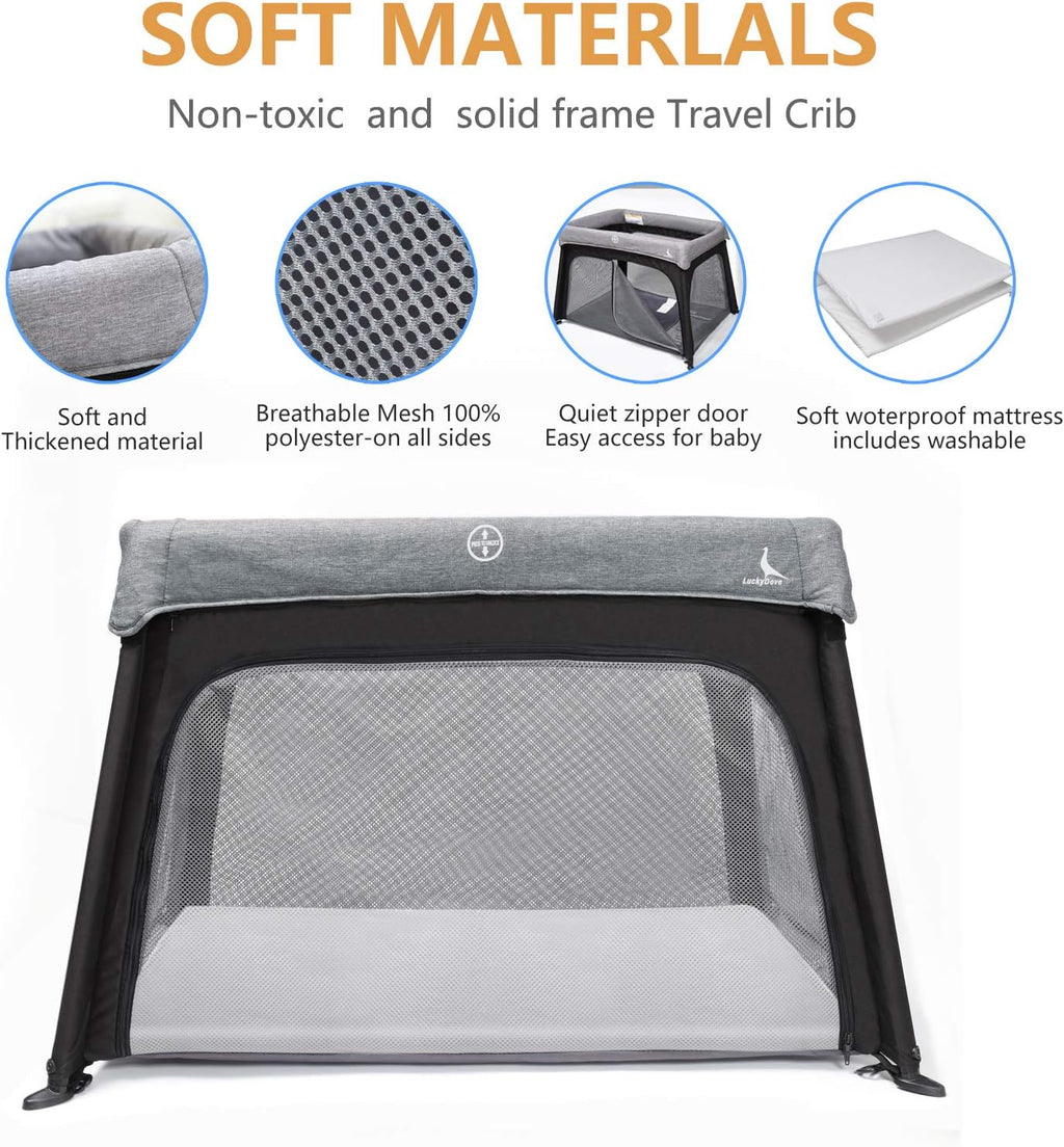 Portable Foldable Travel Crib with Carry Bag G893