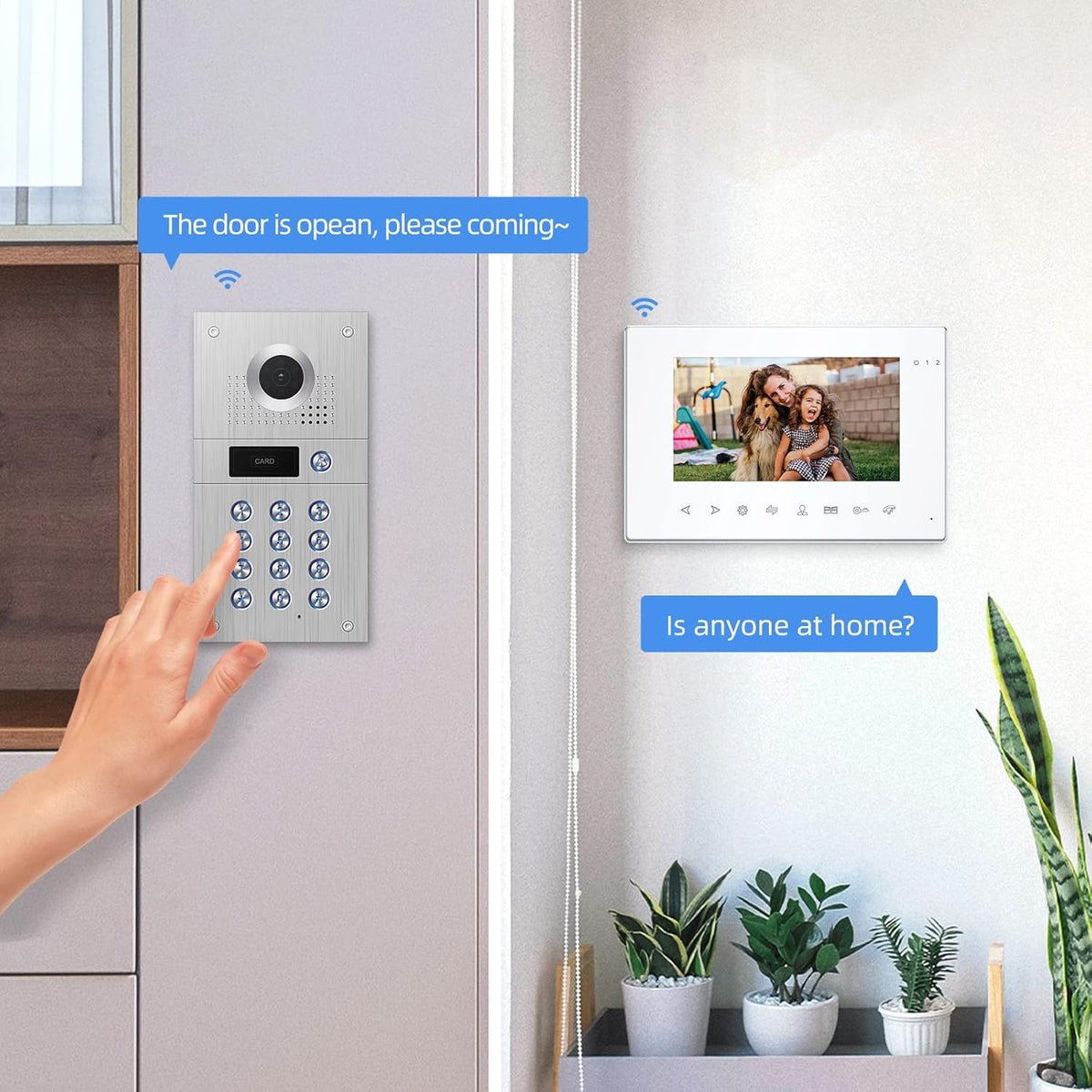 7 Inch Wired Video Doorbell 960P Camera IP65 Waterproof W493