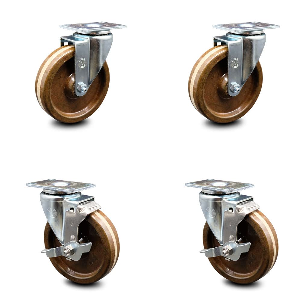 Brown High Temperature Phenolic Wheels Caster Set of 4 L629473