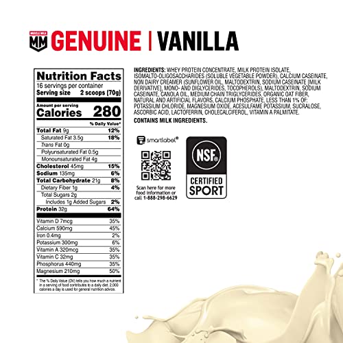 Vanilla Crème Protein Powder, 2.47 Pound, 16 Servings B701773