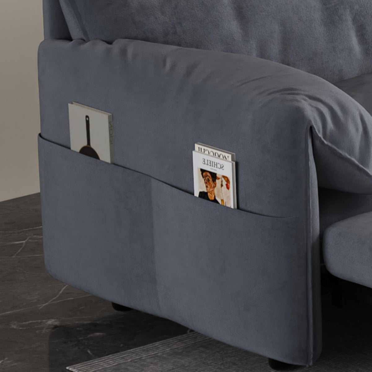 63.8" Queen Pull Out Velvet Sofa Bed with 2 Pillows P902362