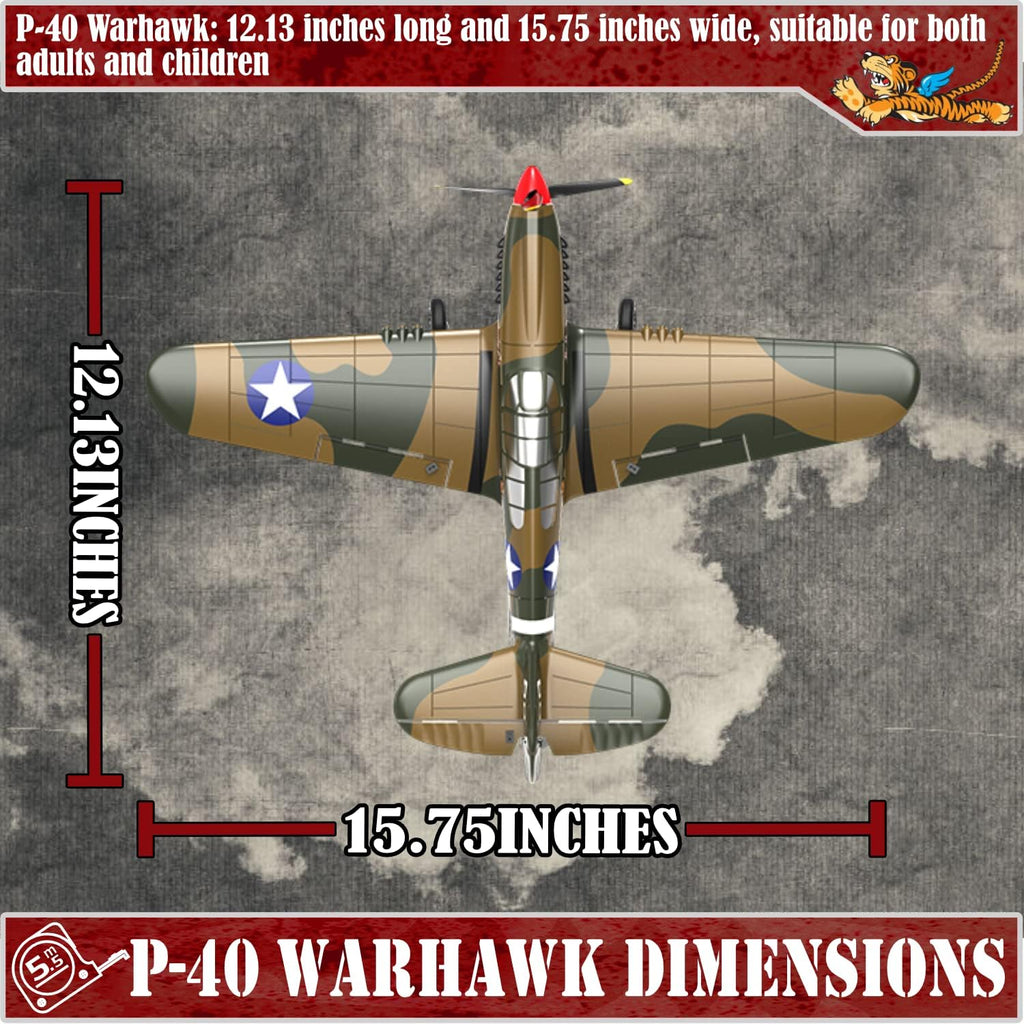 4 Channel Remote Control Airplane Ready to Fly P-40 Warhawk RC Airplane W894036